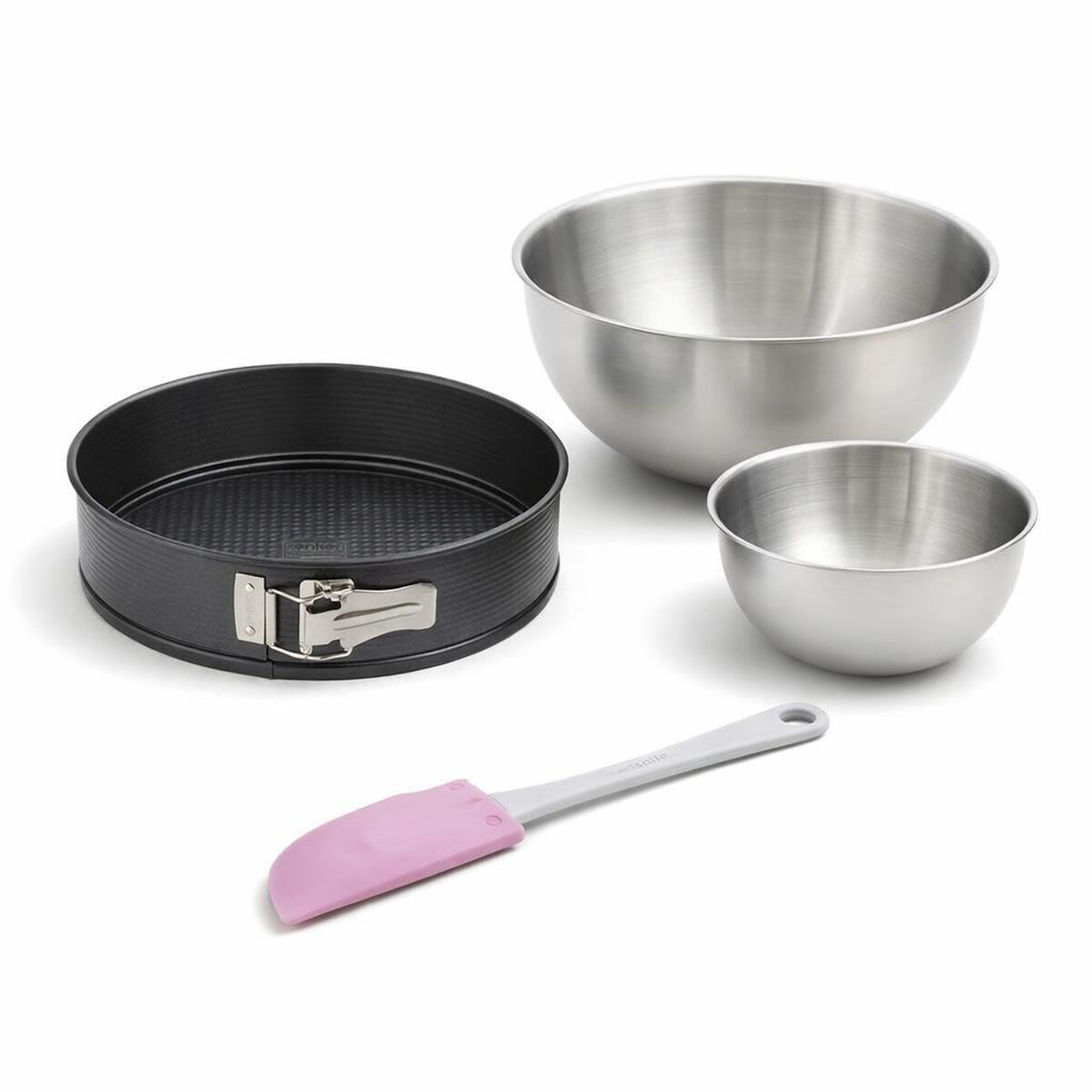 ZENKER Set de 4 ustensiles de pâtisserie moule à gâteaux 2 bols et spatule black metallic black mettallic zenker  black mettallic