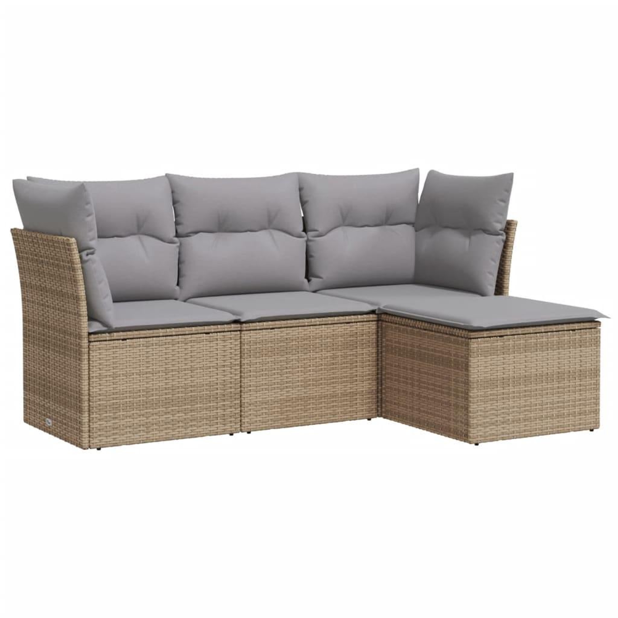 Voir la diapositive 2 : VIDAXL Salon de jardin avec coussins 4 pcs beige resine tressee