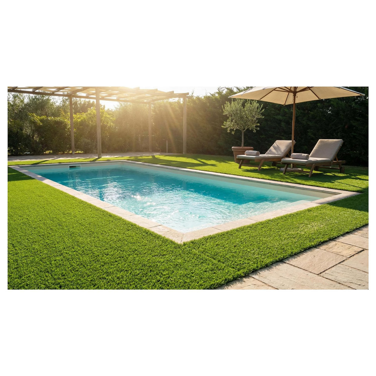 FIFTYGRASS Gazon synthétique Baya - 40 mm - Bobinot de 1m*5m - Jardin / Terasse - Balcon