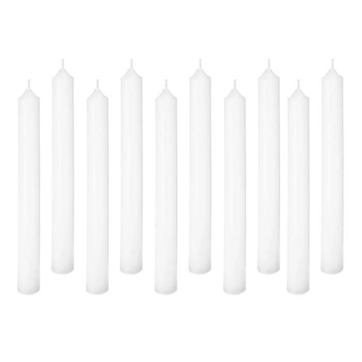 ATMOSPHERA Lot de 10 Bougies Bâtons  Many  25cm Blanc