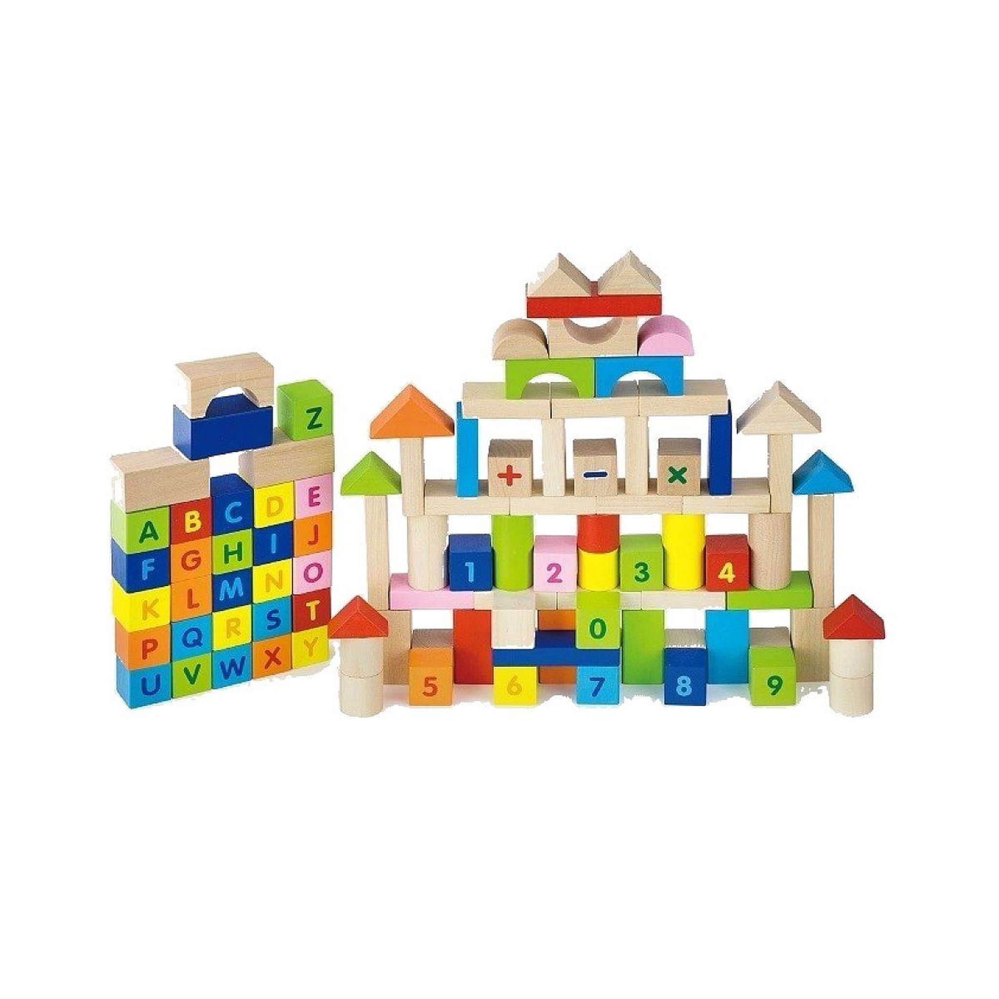 VIGA Set de blocs 100pcs  50288 - alphabet et chiffres