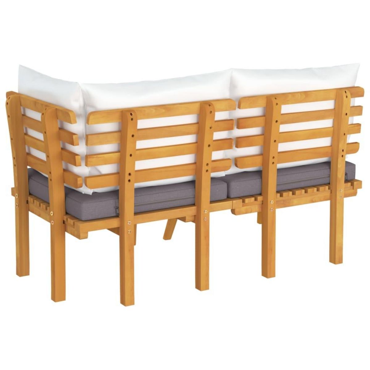 VIDAXL Salon de jardin 2 pcs avec coussins Bois d'acacia solide
