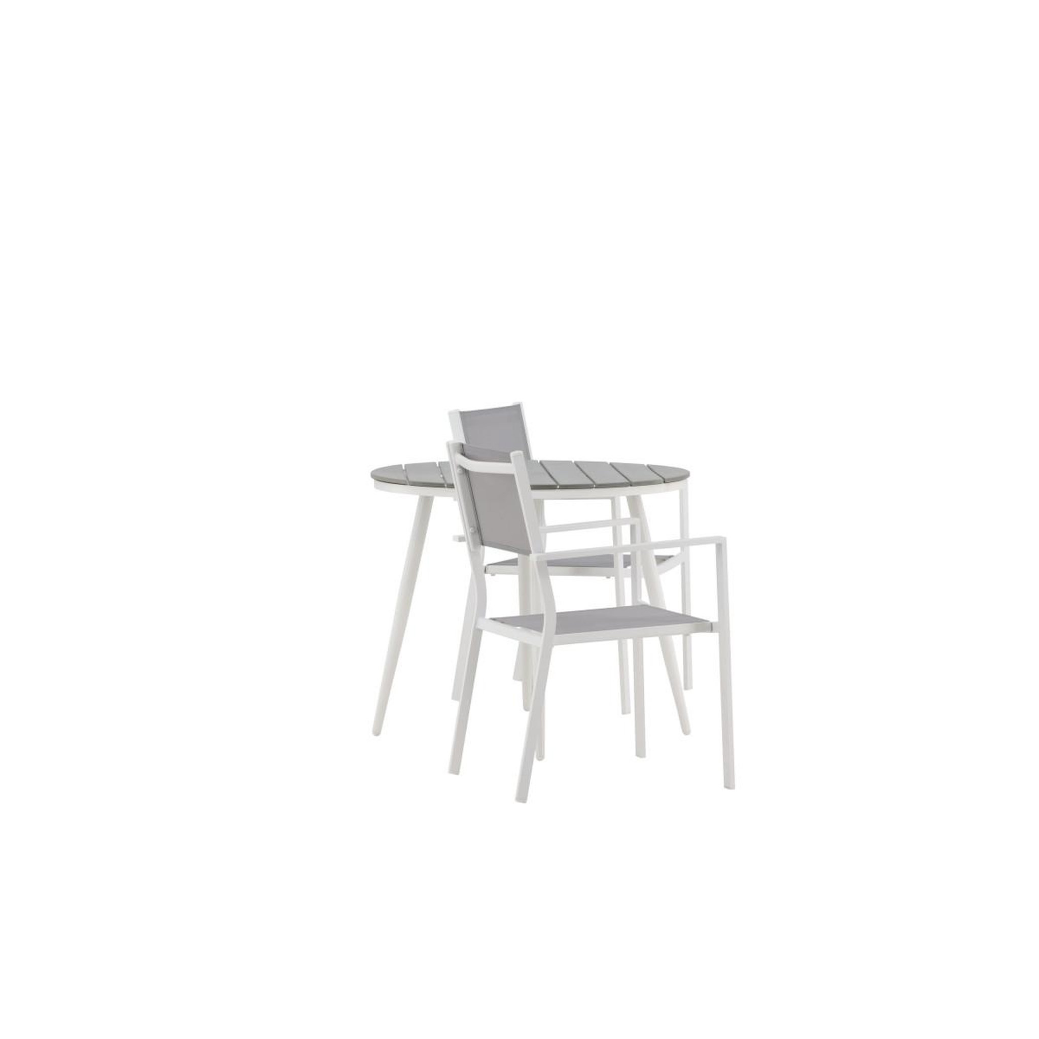 Voir la diapositive 2 : Paris Prix Ensemble table de jardin & 2 chaises  break & copacabana  90cm gris