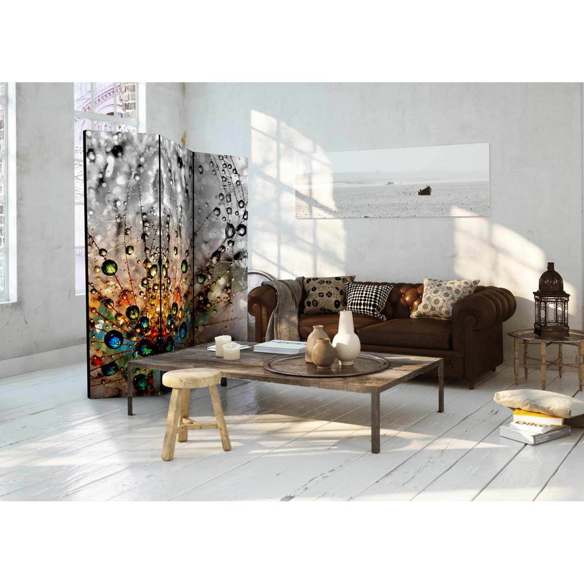 Voir la diapositive 2 : Paris Prix Paravent 3 volets  enchanted morning dew  135x172cm