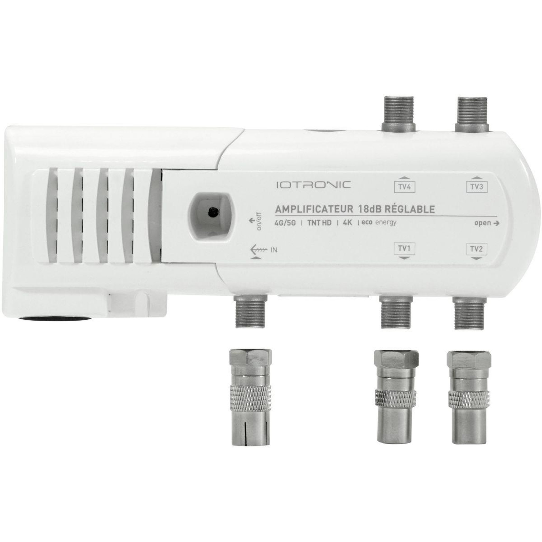 TELEVES Amplificateur tv intérieur 4 tv 18db réglable avec led