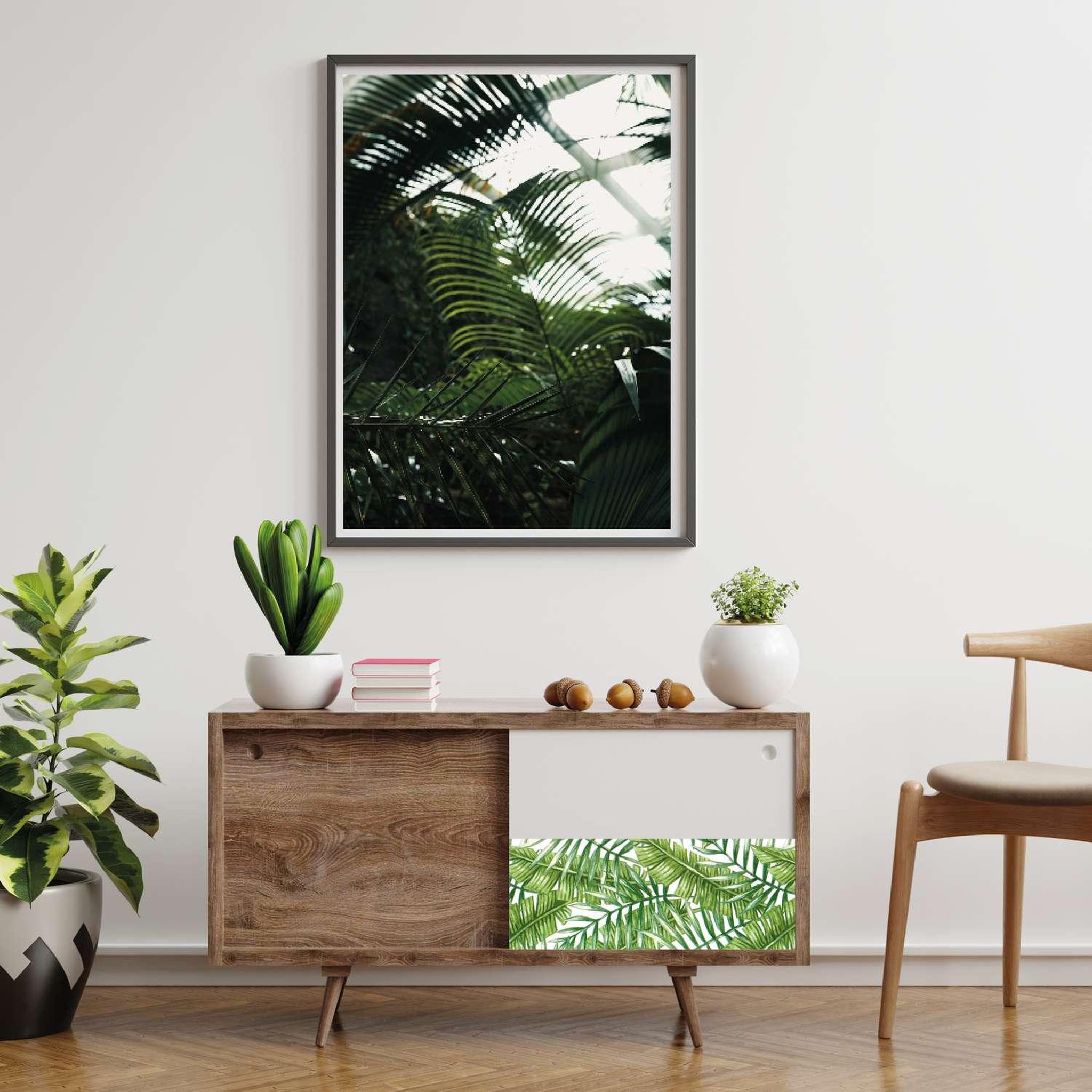 Voir la diapositive 2 : HABITABLE Adhésif décoratif à motif palmier - vert
