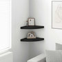 Voir la diapositive 3 : VIDAXL Etageres d'angle flottantes 2 pcs noir 35x35x3,8 cm MDF