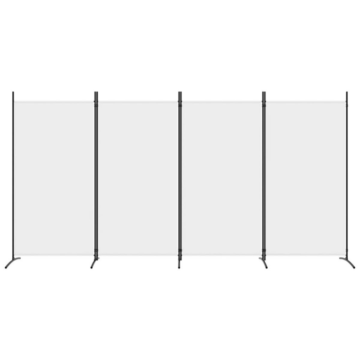 VIDAXL Cloison de separation 4 panneaux Blanc 346x180 cm Tissu