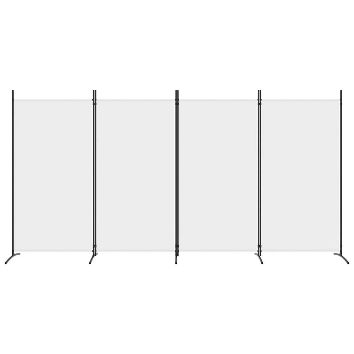 VIDAXL Cloison de separation 4 panneaux Blanc 346x180 cm Tissu