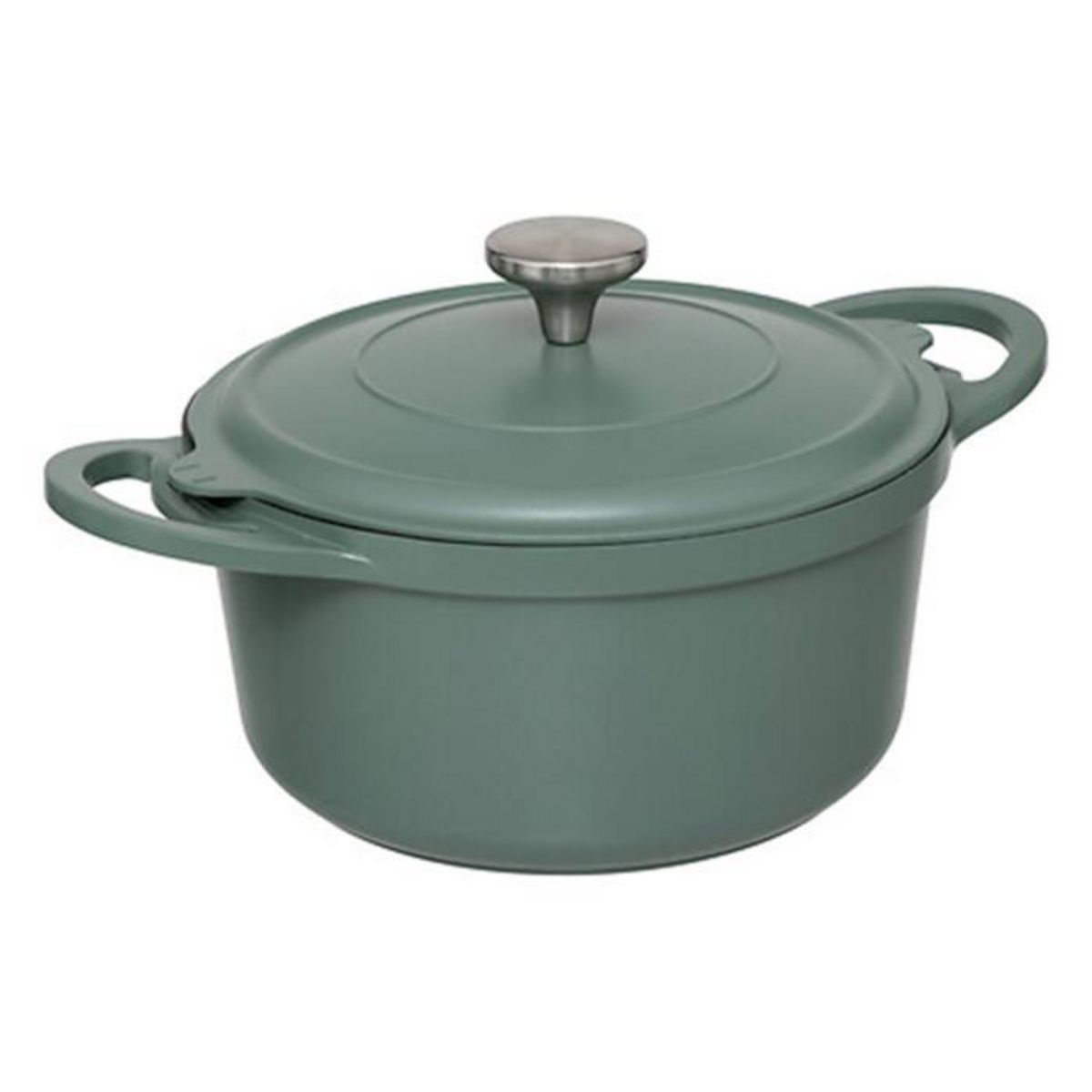FIVE Cocotte Avec Panier Vapeur  Fonte  24cm Vert Olive