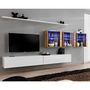 Voir la diapositive 1 : Paris Prix Meuble TV Mural Design  Switch XVII  340cm Blanc & Naturel