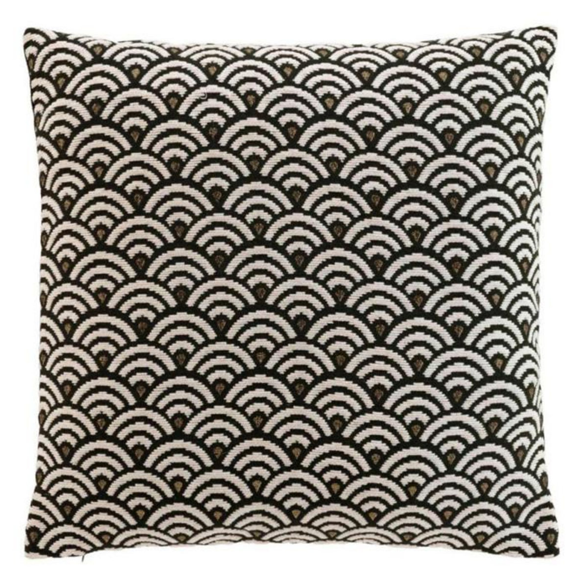 Paris Prix Coussin Déco Chenille  Minela  45x45cm Noir