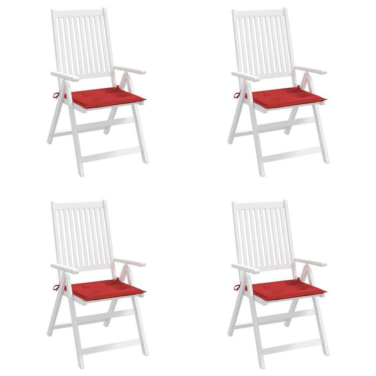 VIDAXL Coussins de chaise jardin lot de 4 rouge 50x50x4cm tissu oxford