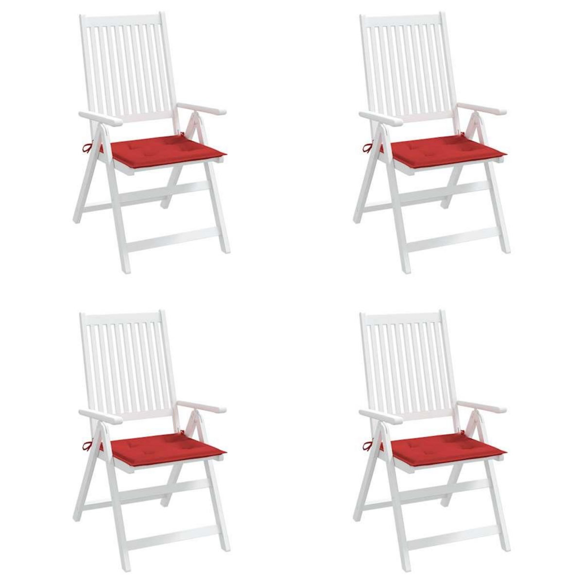 VIDAXL Coussins de chaise jardin lot de 4 rouge 50x50x4cm tissu oxford