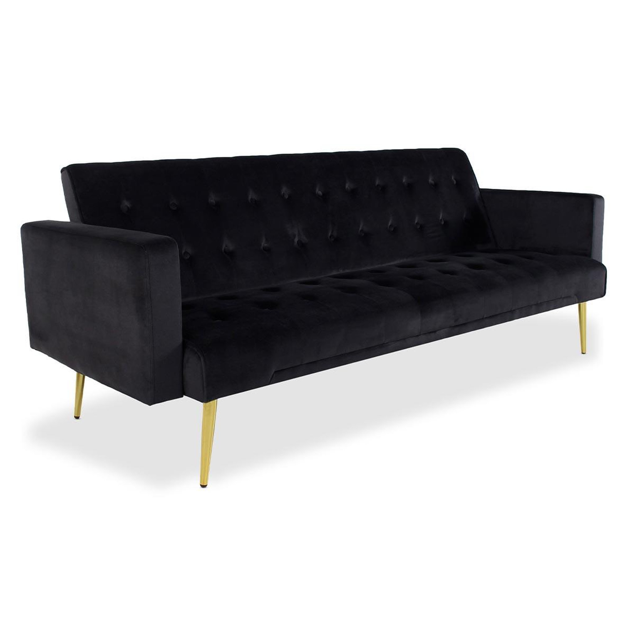 Voir la diapositive 1 : Paris Prix Canapé convertible velours  tybio  191cm noir