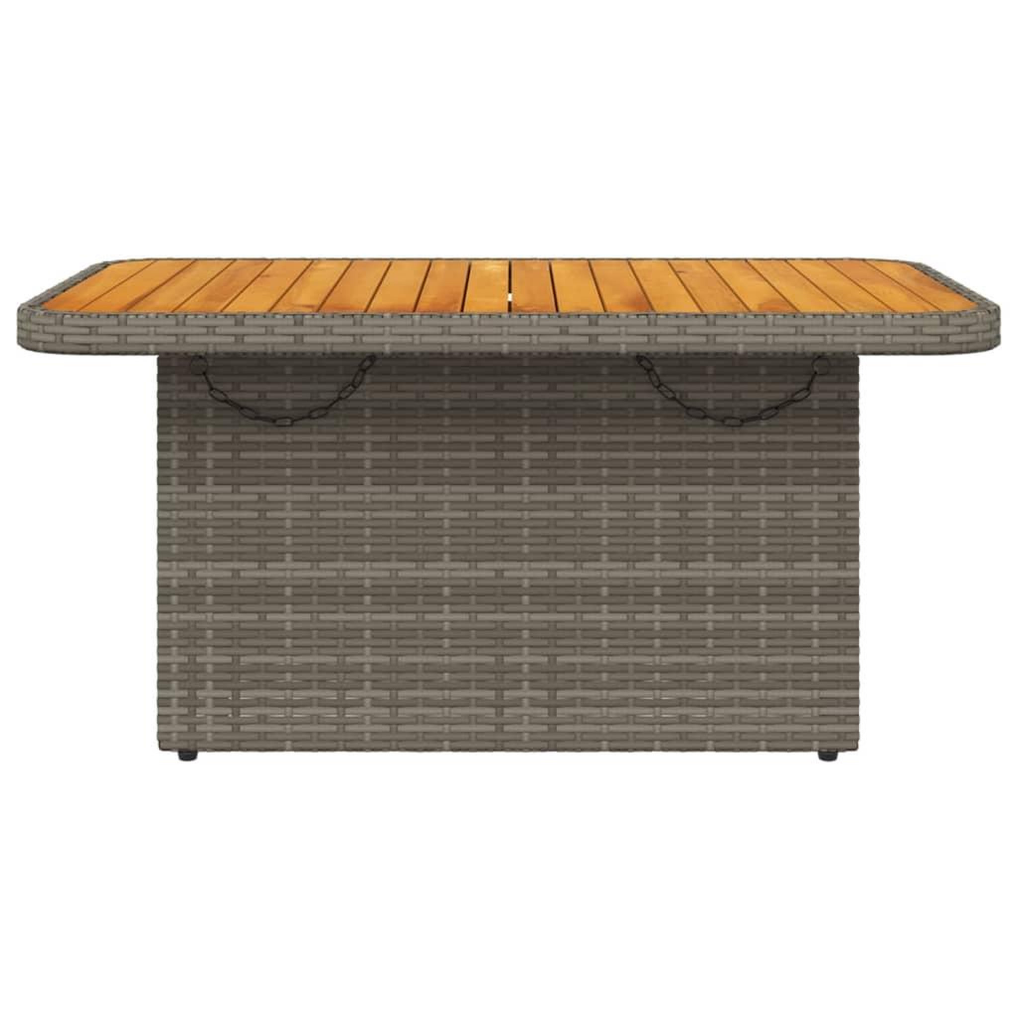 Voir la diapositive 5 : VIDAXL Table de jardin gris 90x55x71cm Resine tressee et bois d'acacia