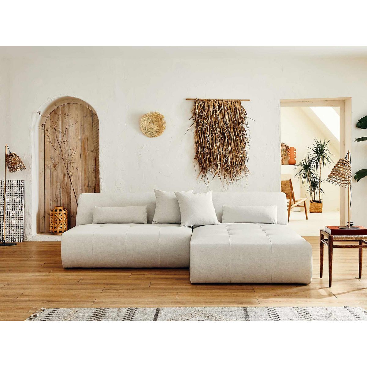 LISA DESIGN Onyx - canapé modulable d'angle réversible 4 places - en tissu