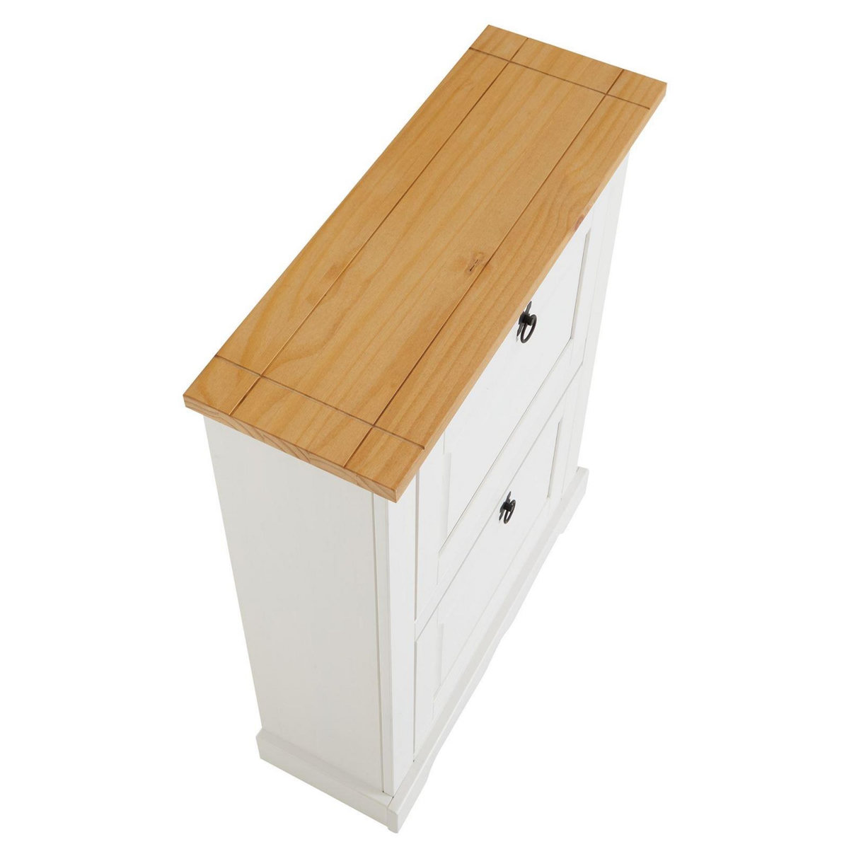 IDIMEX Meuble à chaussures TEQUILA avec 2 abattants, style mexicain en pin