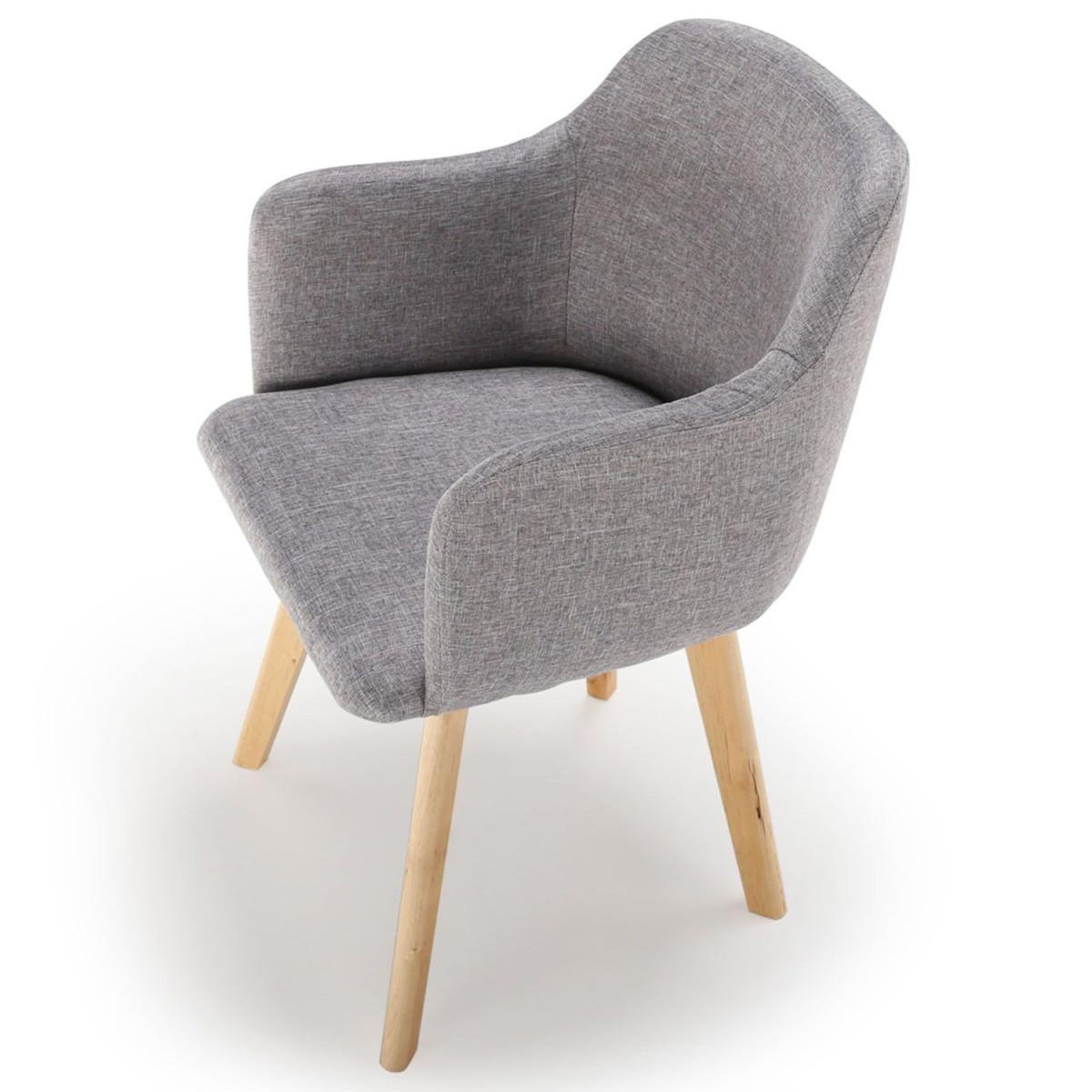 Paris Prix Chaise Scandinave en Tissu  Sweet Color  76cm Gris