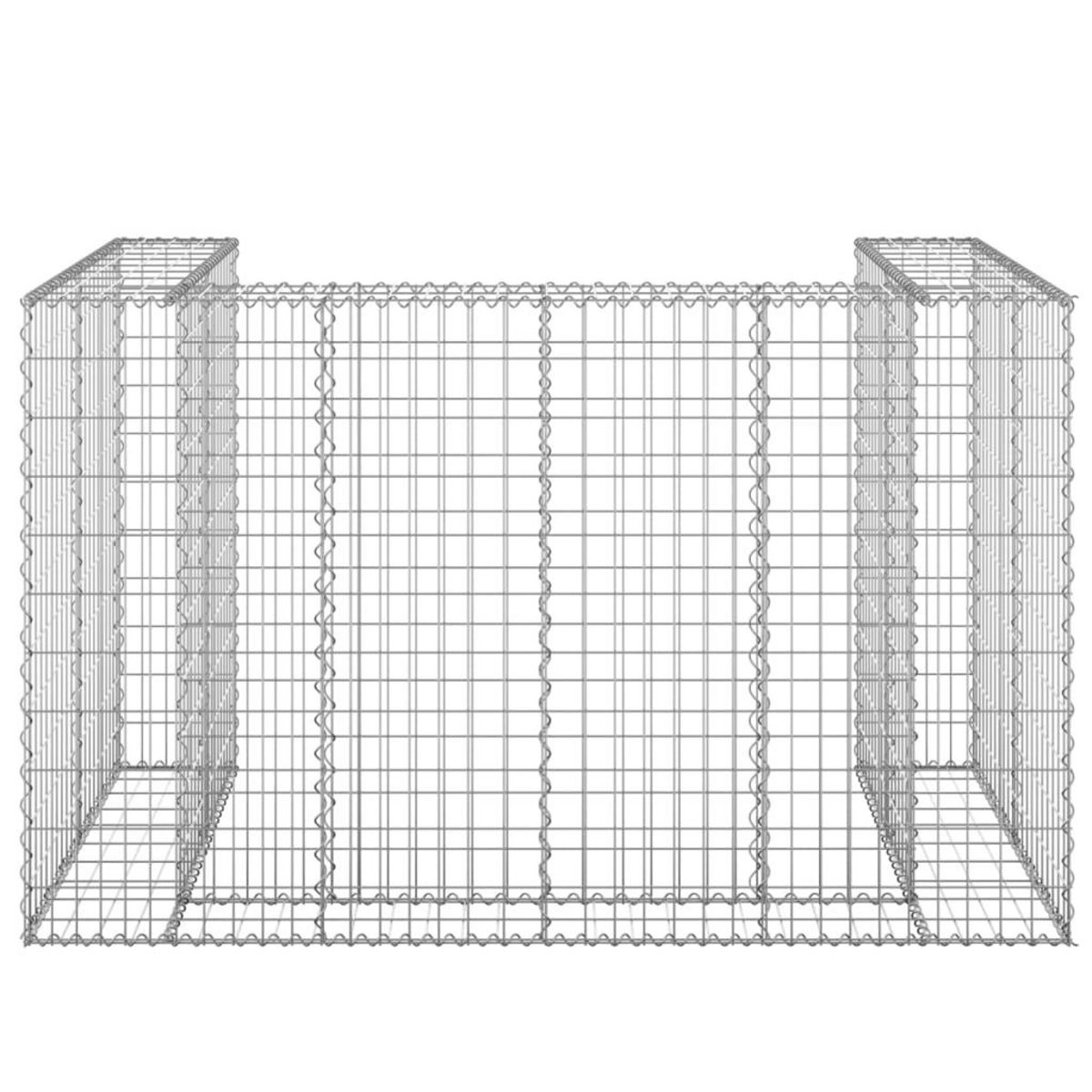 VIDAXL Mur en gabion pour poubelles Acier galvanise 180x100x110 cm