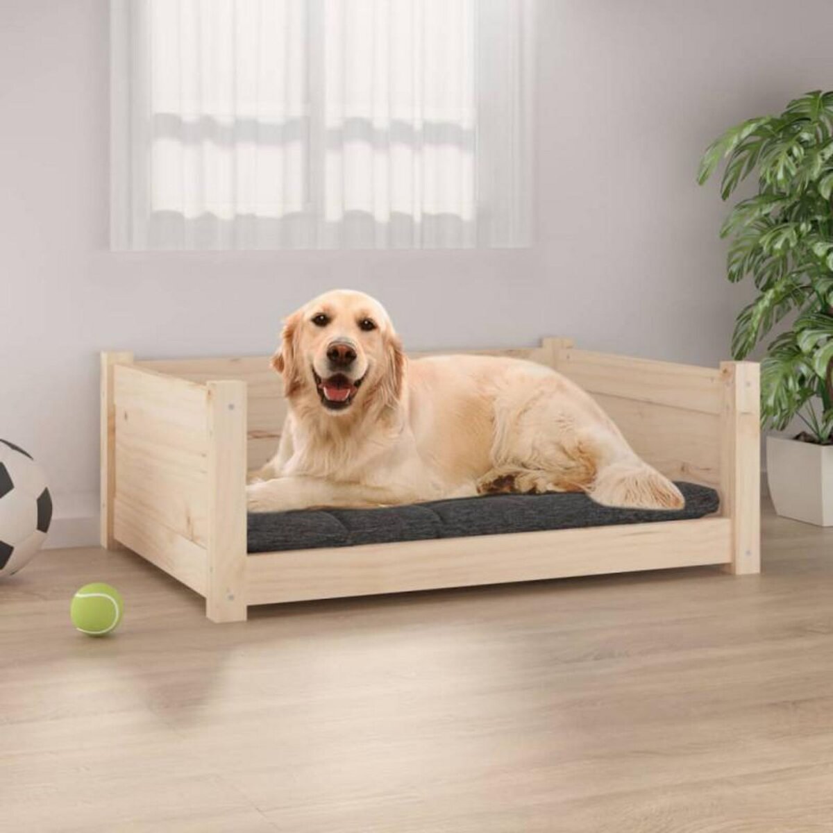 VIDAXL Lit pour chien 75,5x55,5x28 cm Bois massif de pin