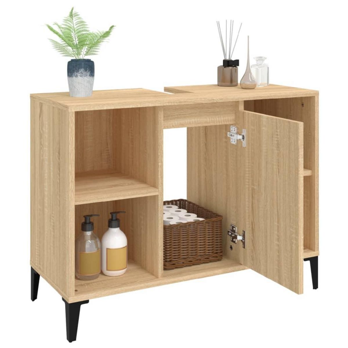 VIDAXL Meuble d'evier chene sonoma 80x33x60 cm bois d'ingenierie