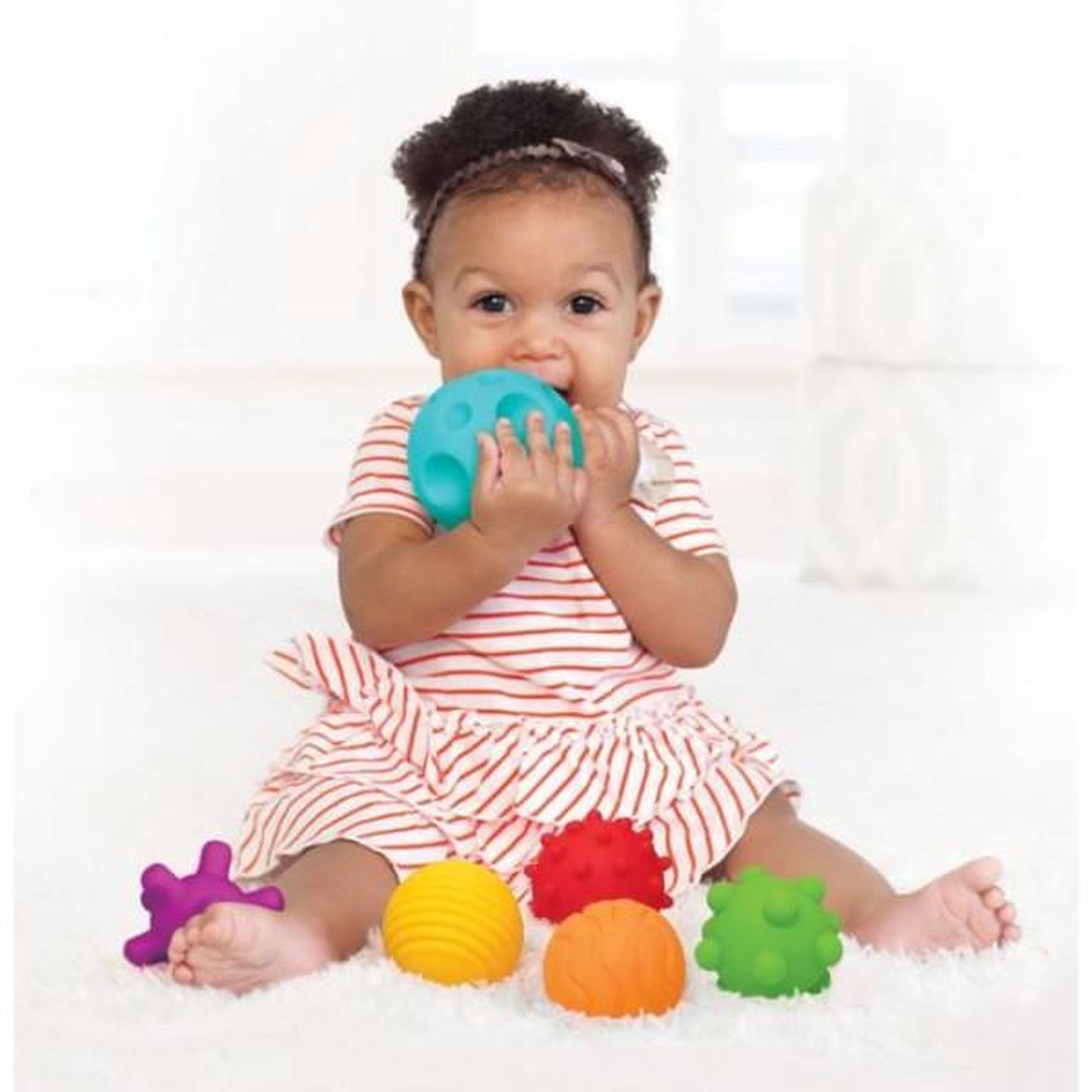 Voir la diapositive 3 : INFANTINO 6 balles sensorielles - infantino - jouet pour bébé - couleur bleu - plastique souple