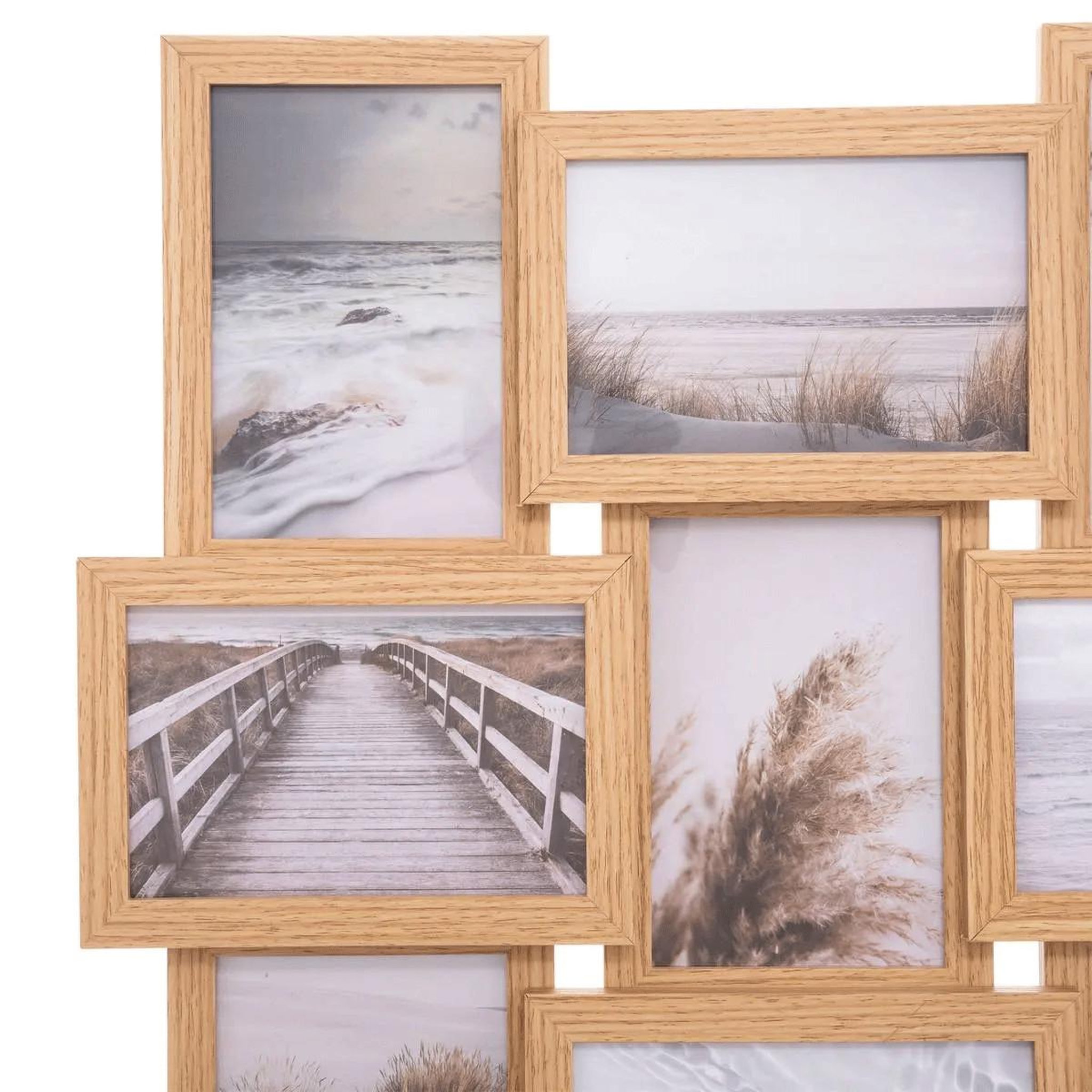 Voir la diapositive 2 : ATMOSPHERA Pêle-mêle en mdf 16 photos effet nature - longueur 58 cm x hauteur 58 cm - beige