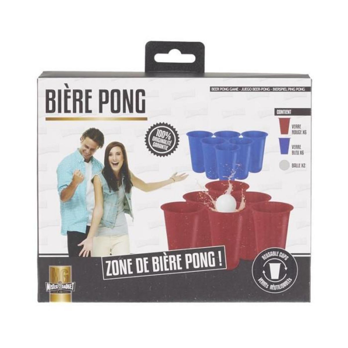 Paris Prix Jeu à Boire  Bière Pong  12cm Bleu & Rouge