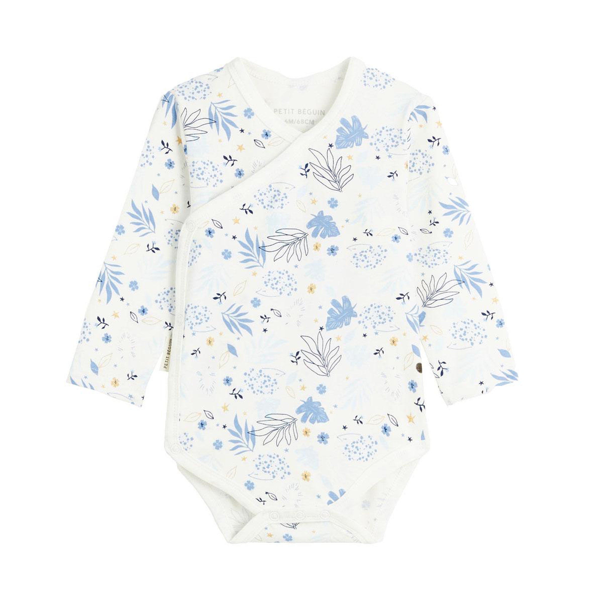 Voir la diapositive 2 : Petit Béguin Lot de 2 bodies bébé manches longues ouverture croisée Luna