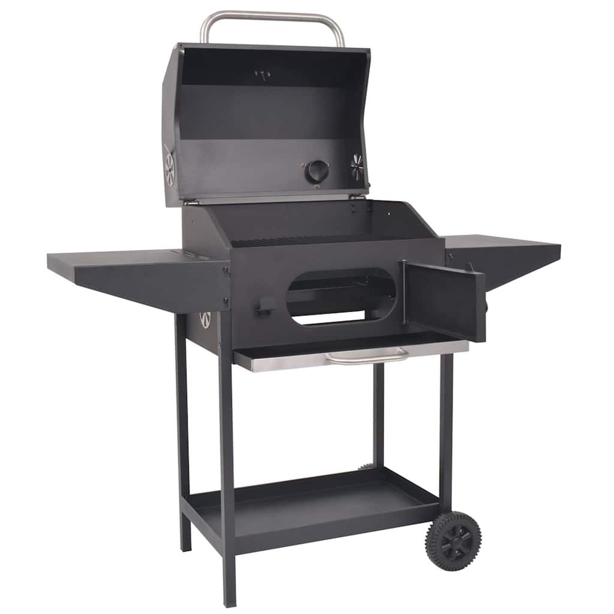 Voir la diapositive 2 : VIDAXL Barbecue au charbon de bois avec etagere inferieure Noir