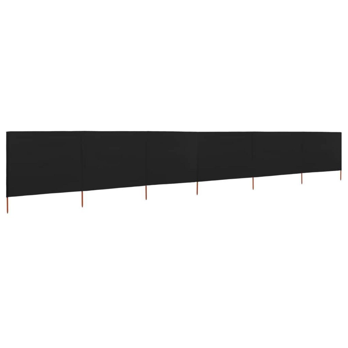 VIDAXL Paravent 6 panneaux Tissu 800 x 80 cm Noir