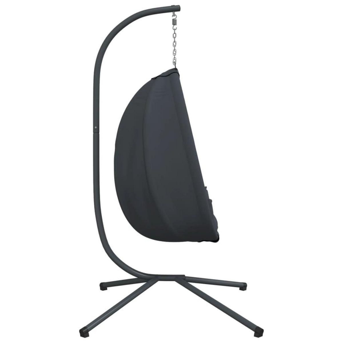 VIDAXL Chaise suspendue en forme d'œuf avec support anthracite