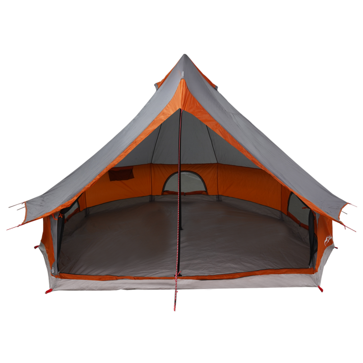 VIDAXL Tente familiale tipi grise et orange pour 8 personnes imperméable