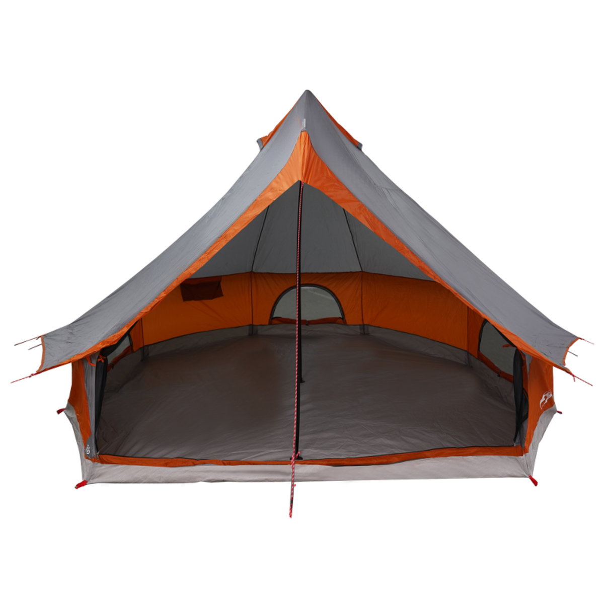 VIDAXL Tente familiale tipi grise et orange pour 8 personnes imperméable