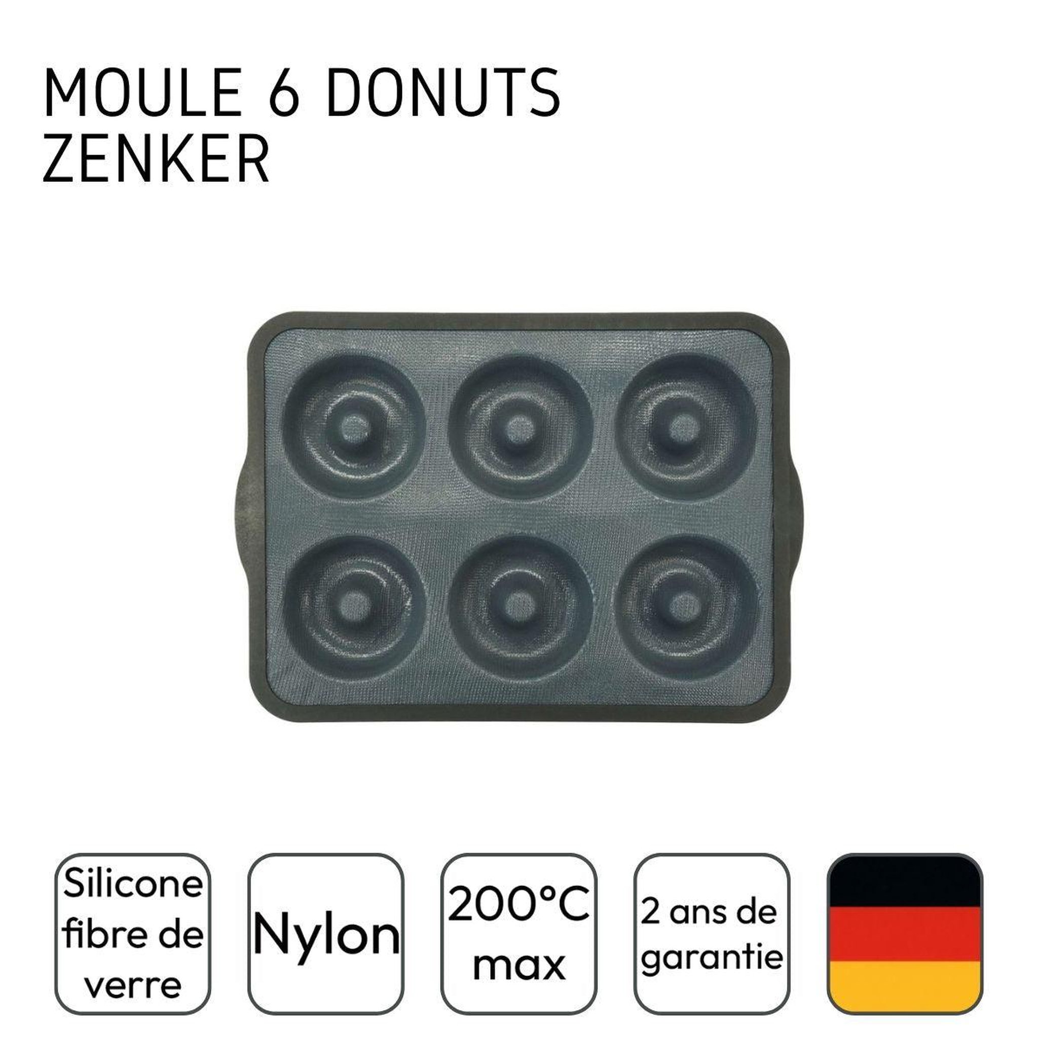 Voir la diapositive 4 : ZENKER Moule 6 donuts 36 x 26 cm zenker silicone fibre de verre