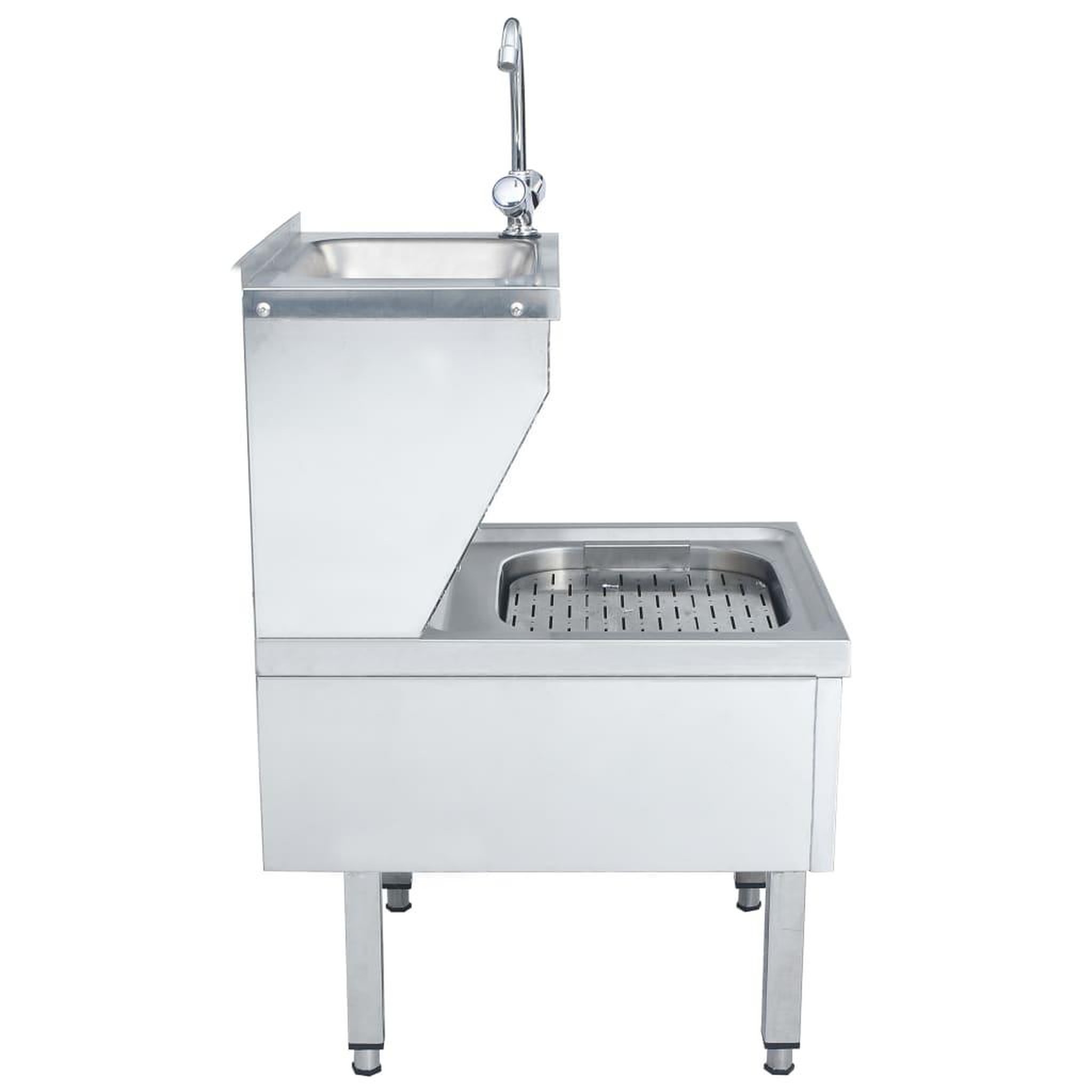 Voir la diapositive 4 : VIDAXL Lavabo commercial de lavage des mains avec robinet Inox