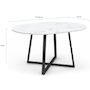 Voir la diapositive 5 : ID MARKET Table à manger extensible ronde SELMA 4-8 personnes noir et plateau marbre blanc ALASKA 110 - 150 cm
