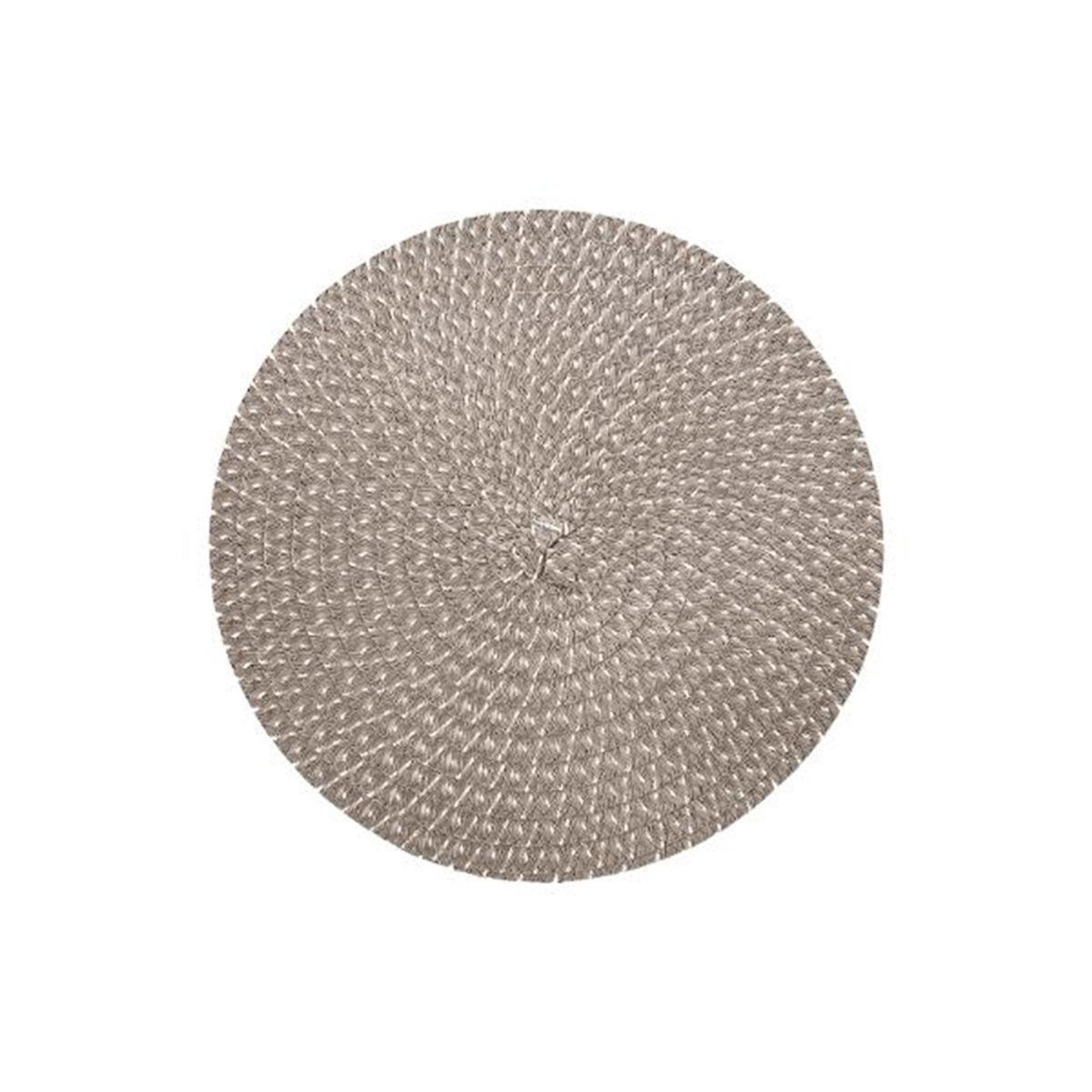 SECRET DE GOURMET Set de table tressé déco  irisé  38cm gris