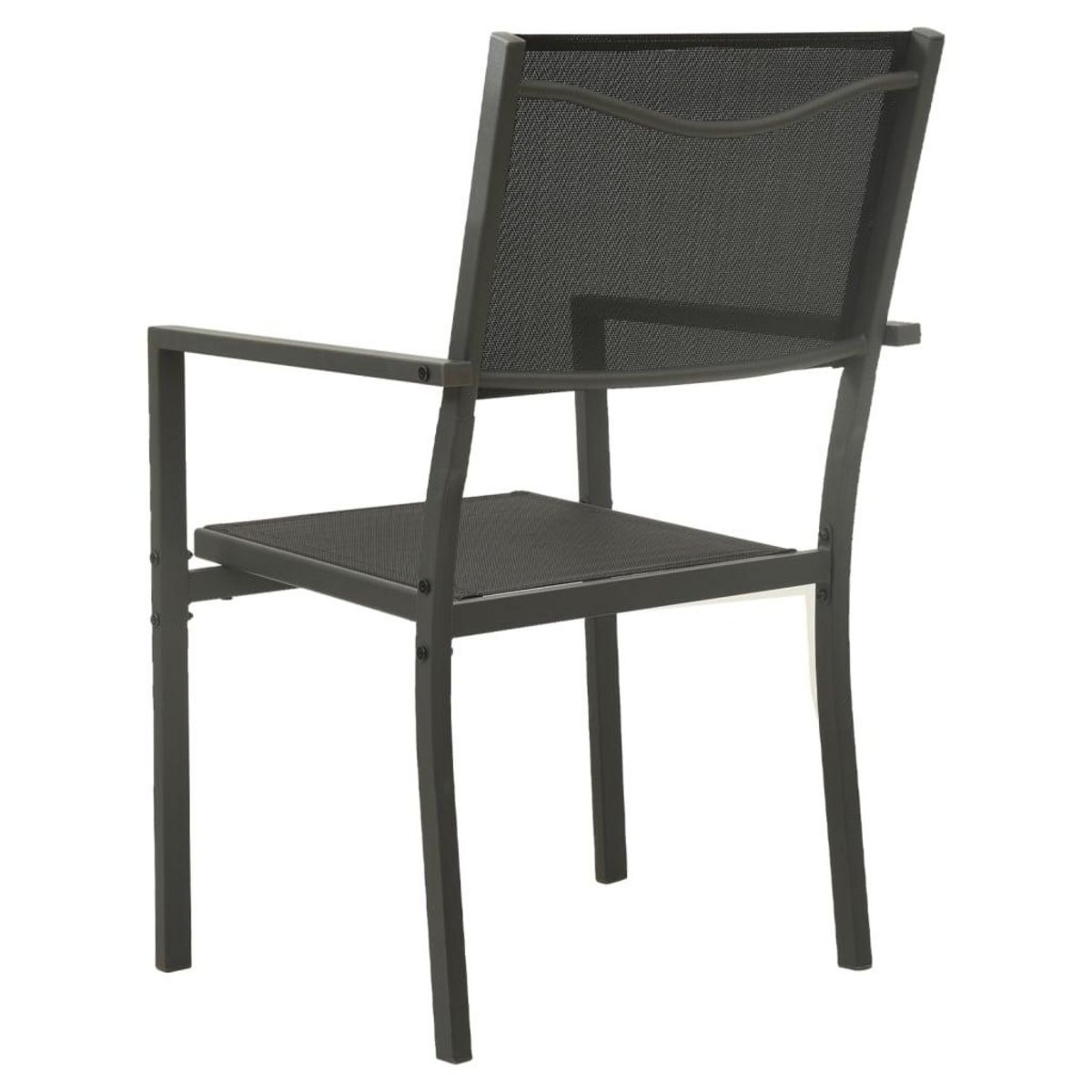 VIDAXL Chaises de jardin lot de 2 Textilene et acier Noir anthracite