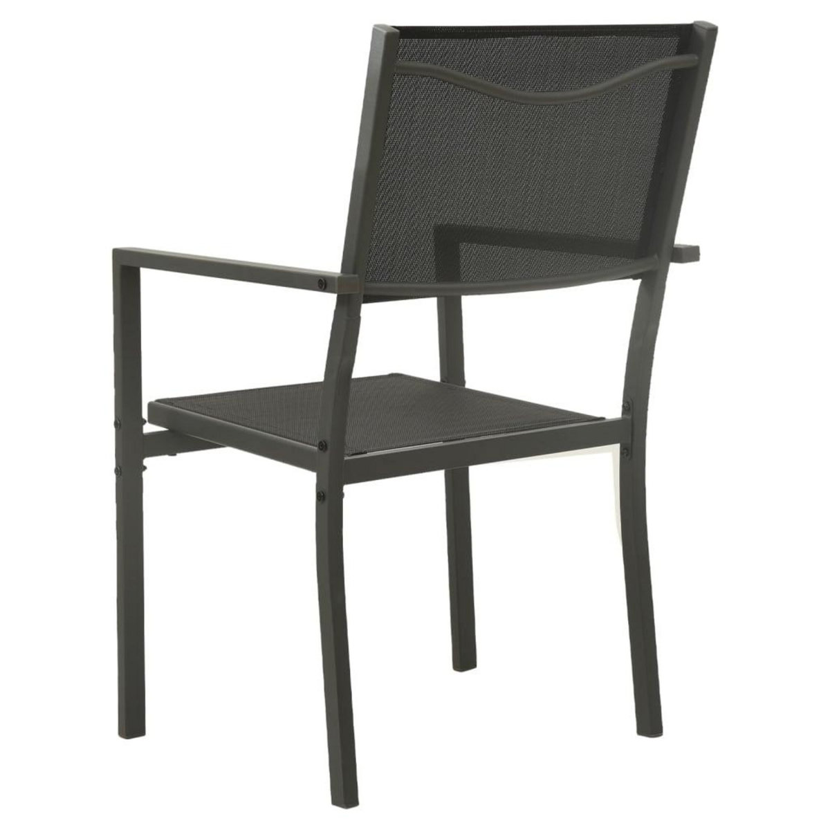 VIDAXL Chaises de jardin lot de 2 Textilene et acier Noir anthracite