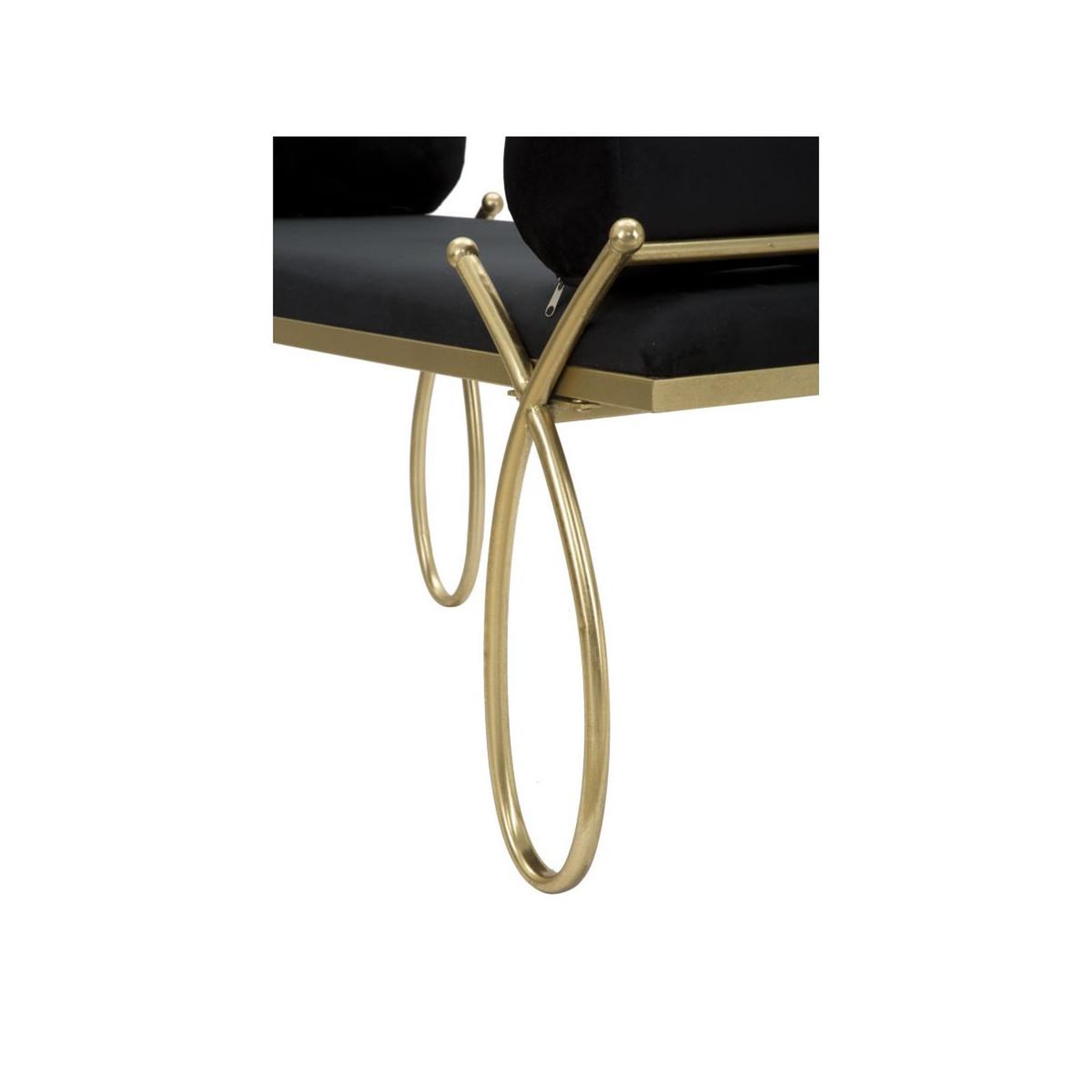 Voir la diapositive 6 : Paris Prix Banquette design en velours  ruban  112cm noir