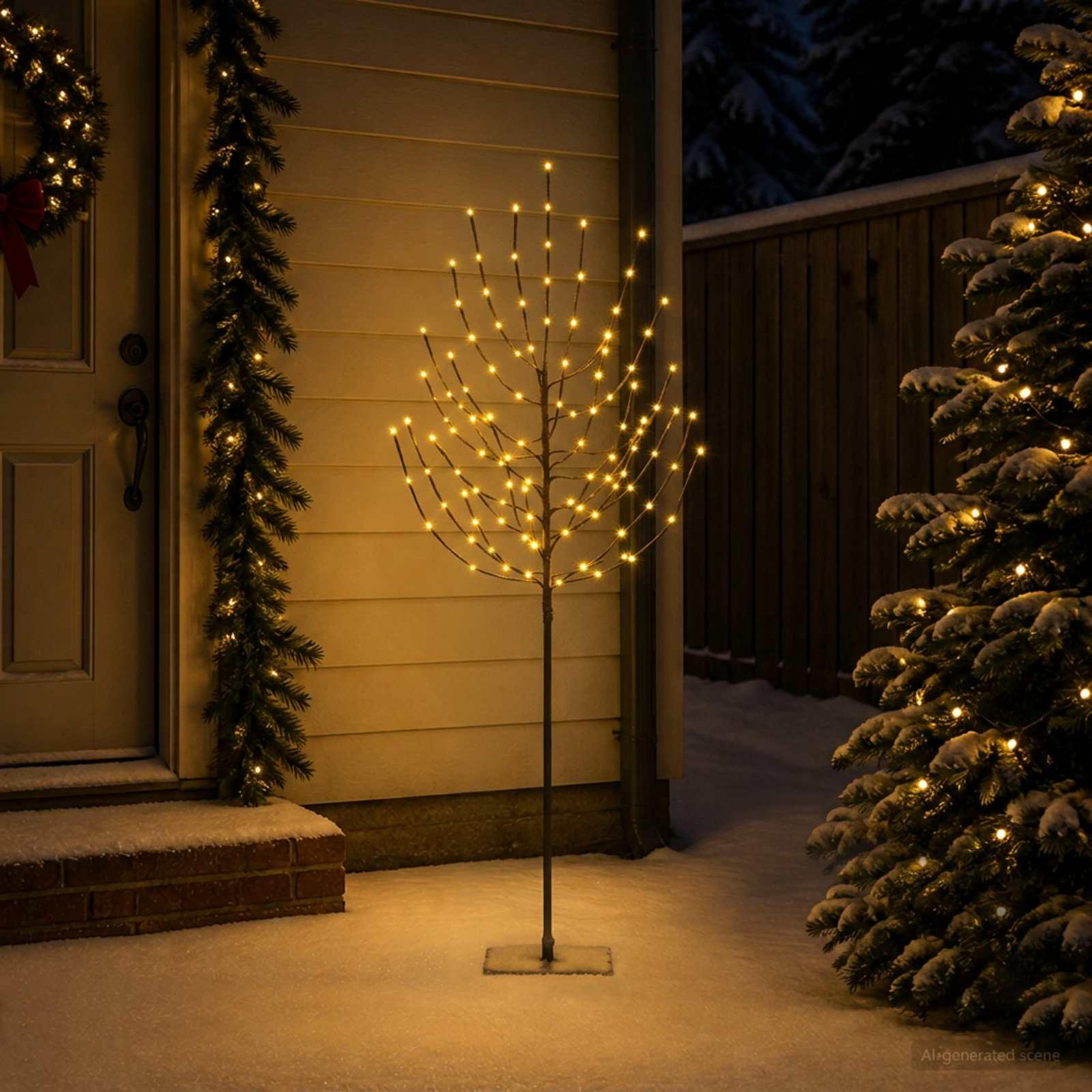 Voir la diapositive 2 : VIDAXL Arbre de Noël LED Noir 20 x 20 x 180 cm Acier 160 LED