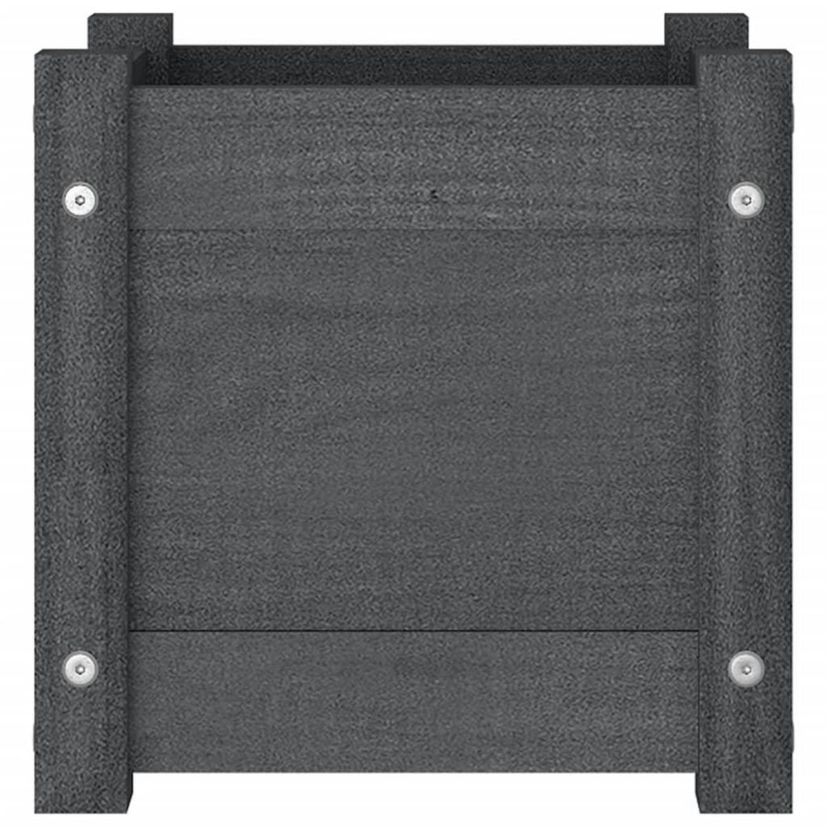 VIDAXL Jardinieres d'exterieur 2 pcs Gris 31x31x31 cm Bois de pin
