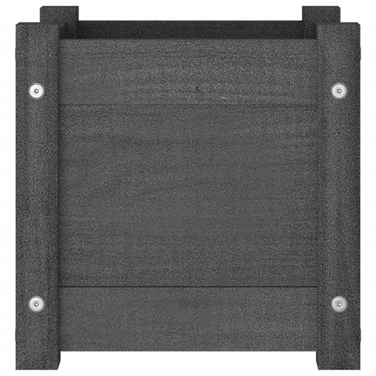 VIDAXL Jardinieres d'exterieur 2 pcs Gris 31x31x31 cm Bois de pin