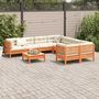 Voir la diapositive 3 : VIDAXL Salon de jardin 9 pcs avec coussins marron cire bois pin massif