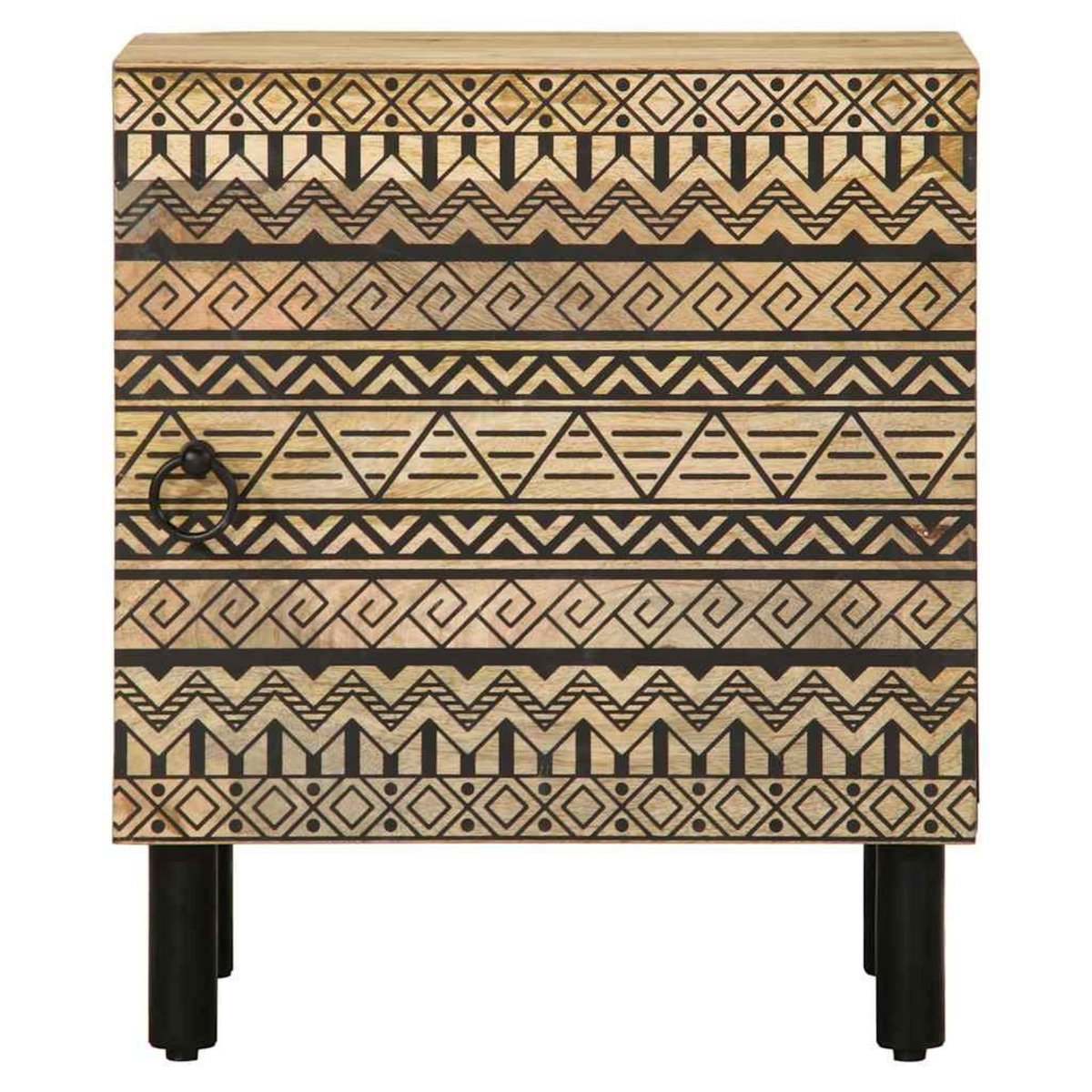 VIDAXL Tables de chevet 2 pcs noir bois de manguier massif brut