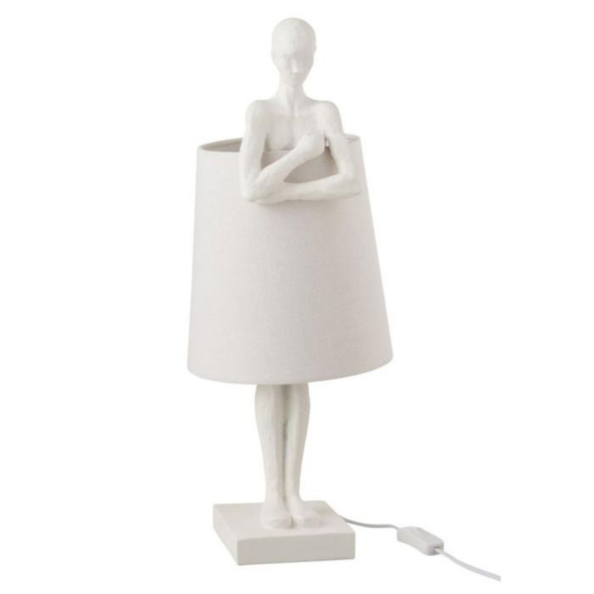 Paris Prix Lampe à Poser Déco  Figurine Soutien  58cm Blanc