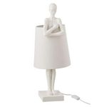Paris Prix Lampe à Poser Déco  Figurine Soutien  58cm Blanc