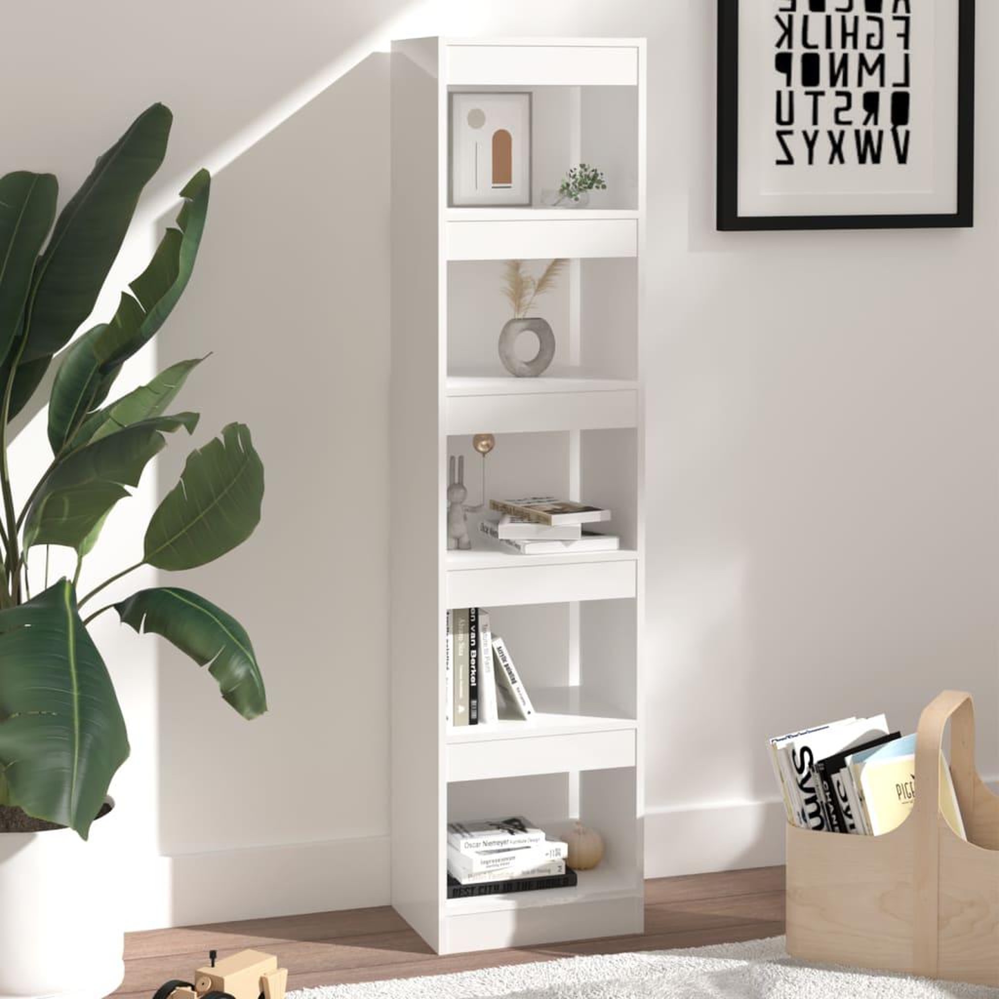Voir la diapositive 4 : VIDAXL Bibliotheque/Separateur de piece Blanc brillant 40x30x166 cm